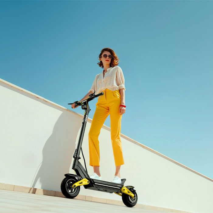 Folding Electric Scooter - Европейский склад C-типа, демпфирующий двойной подвес,