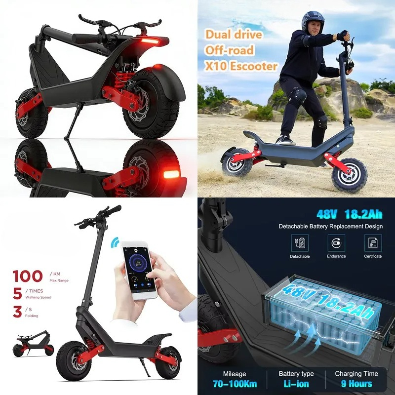 Electric Scooter Adults - Мощный электросамокат X10 с двумя моторами