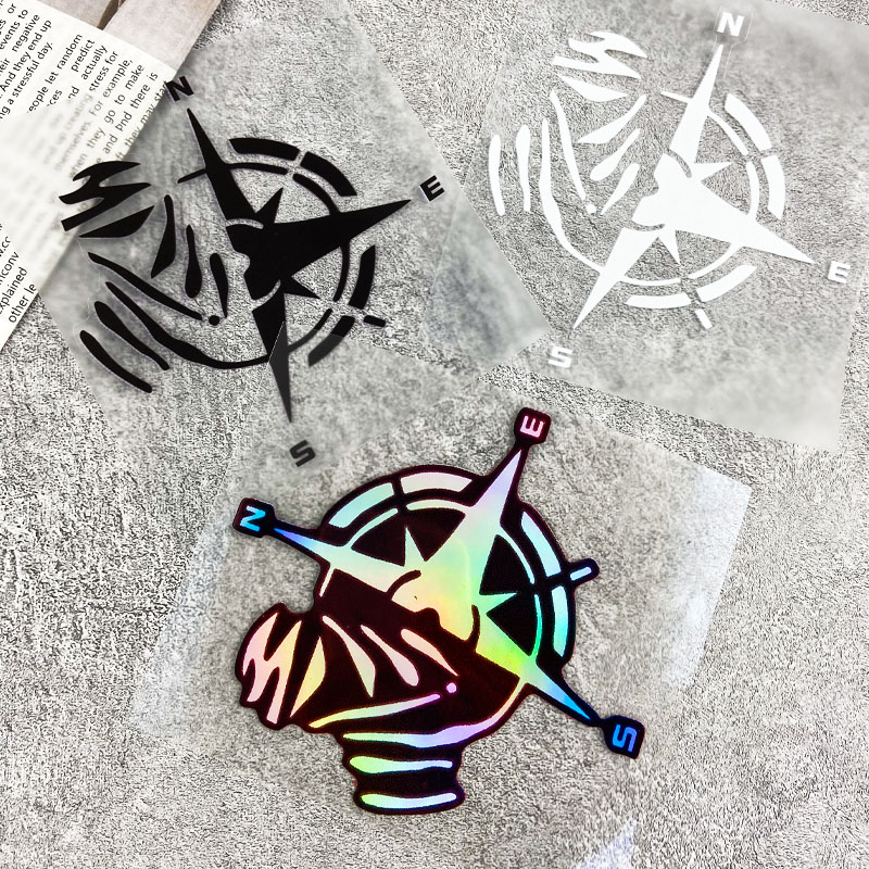 Scooter Helmet Set - Виниловая наклейка с компасом, 13x12 см,